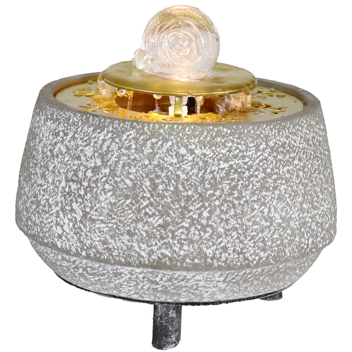 Sunnydaze Tranquil Sands Polystone Indoor Fountain with Glass Ball - 6" H Image 1