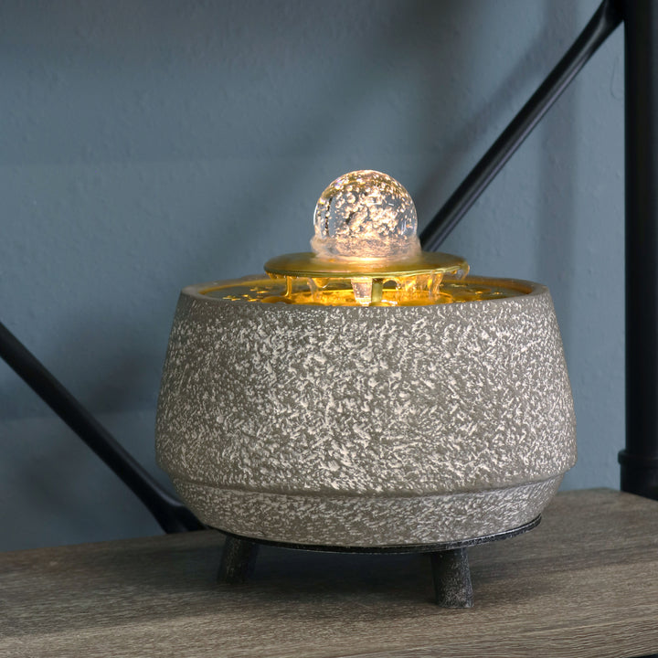 Sunnydaze Tranquil Sands Polystone Indoor Fountain with Glass Ball - 6" H Image 2