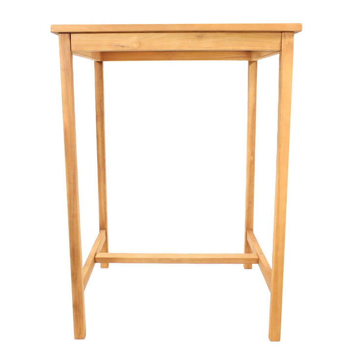 Sunnydaze 31" Square Teak Wood Outdoor Bar Table Image 8