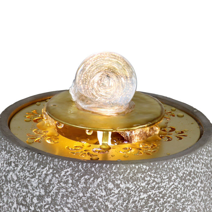 Sunnydaze Tranquil Sands Polystone Indoor Fountain with Glass Ball - 6" H Image 6