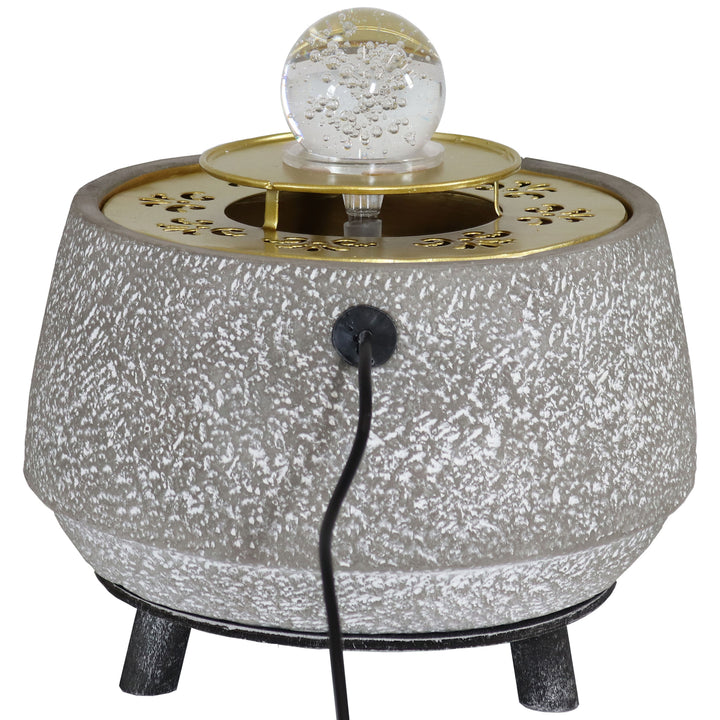 Sunnydaze Tranquil Sands Polystone Indoor Fountain with Glass Ball - 6" H Image 8