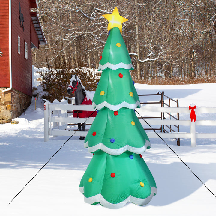 Sunnydaze Towering Green Christmas Tree Inflatable Yard Decoration - 9.5 ft Image 1