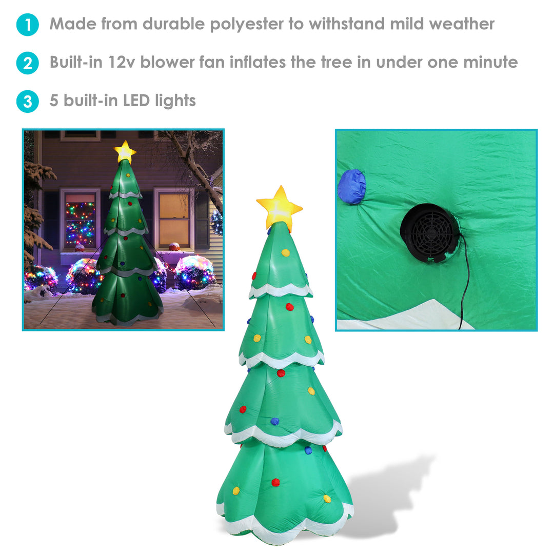 Sunnydaze Towering Green Christmas Tree Inflatable Yard Decoration - 9.5 ft Image 4