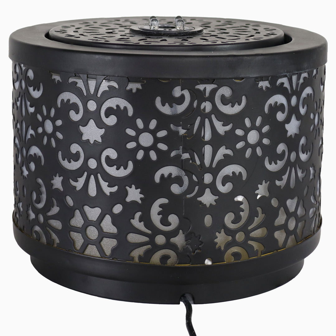 Sunnydaze Floral Pattern Cutout Indoor Tabletop Fountain - Black - 5.5" H Image 8