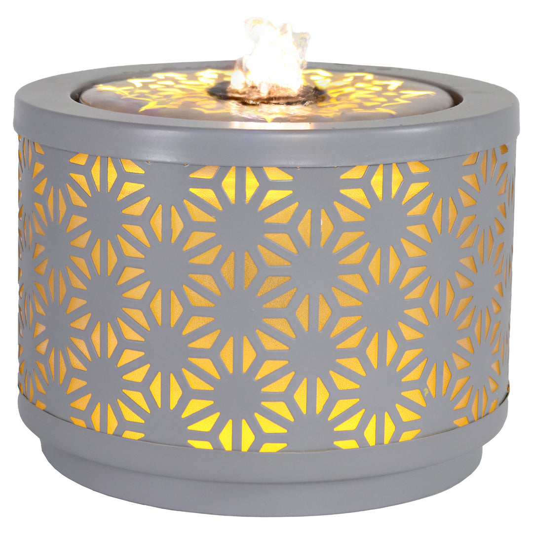 Sunnydaze Geometric Flower Cutout Indoor Tabletop Fountain - 5.5" H Image 1