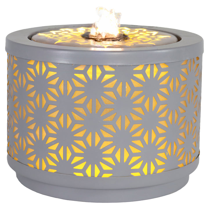 Sunnydaze Geometric Flower Cutout Indoor Tabletop Fountain - 5.5" H Image 1