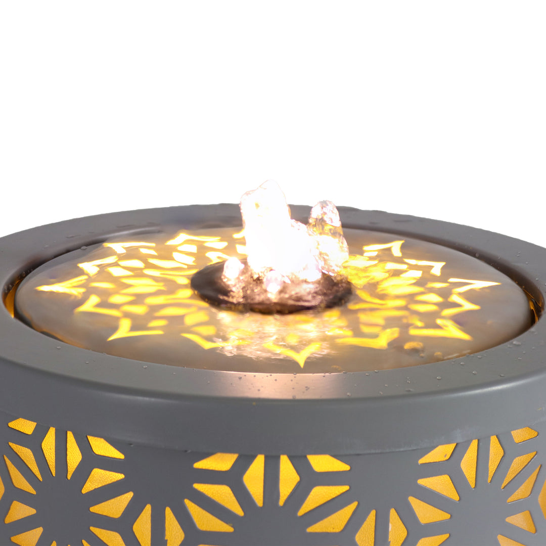 Sunnydaze Geometric Flower Cutout Indoor Tabletop Fountain - 5.5" H Image 6