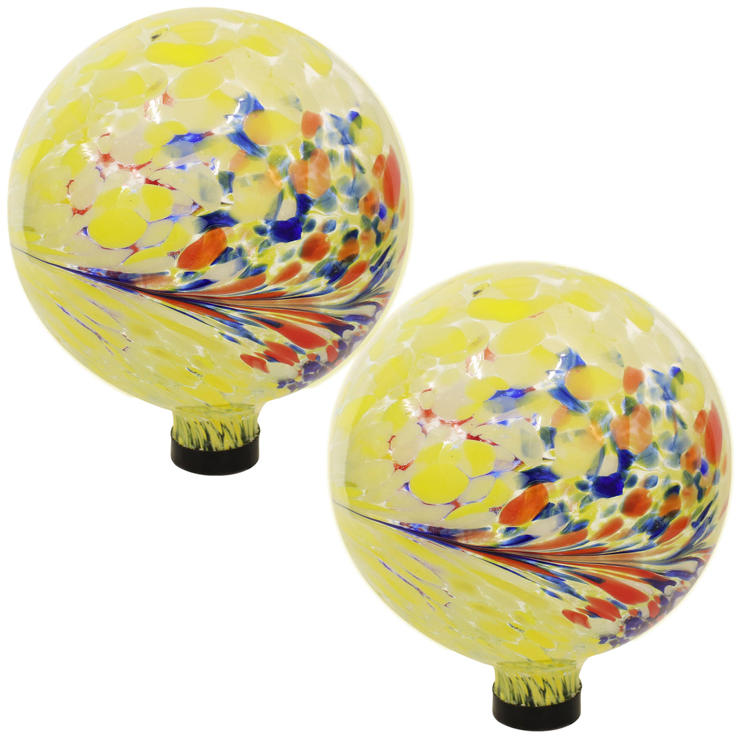 Sunnydaze Bright Summer Burst Glass Gazing Globe - 10 in - 2pk Image 1