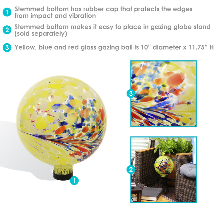 Sunnydaze Bright Summer Burst Glass Gazing Globe - 10 in - 2pk Image 2