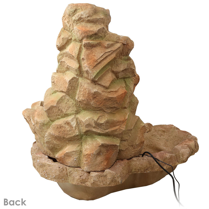 Sunnydaze Lighted Stone Springs Waterfall Fountain with LED Lights - 42 in Image 5