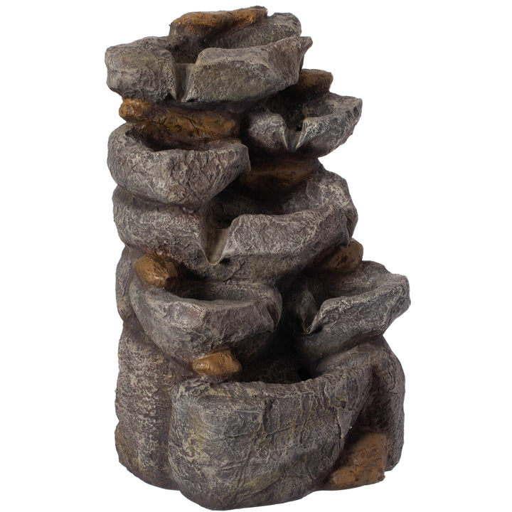 Cascading Electric Powered 8-Tier Rock Water Fountain 18.5" for Indoor and Outdoor Use Image 3