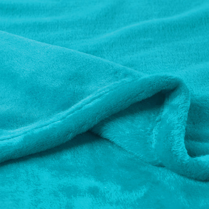 Fuzzy Soft Throw Blanket 70x60 Lagoon Green Microfiber Plush Couch Blanket Image 2