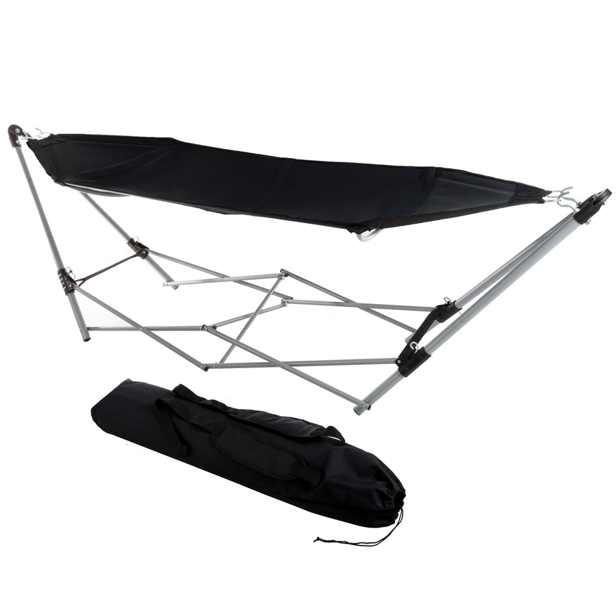 Portable Hammock with Stand Adult Size Camping Backyard Holds 250 Pounds Image 1