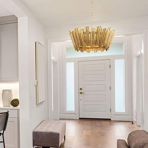 Gold Chandelier Modern Farmhouse Chandelier Dining Room Lighting Fixture Hanging Image 1