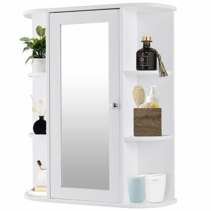 FCH Bathroom Wall Mirror Cabinet Medicine Cabinet Multipurpose Storage Organizer Image 1