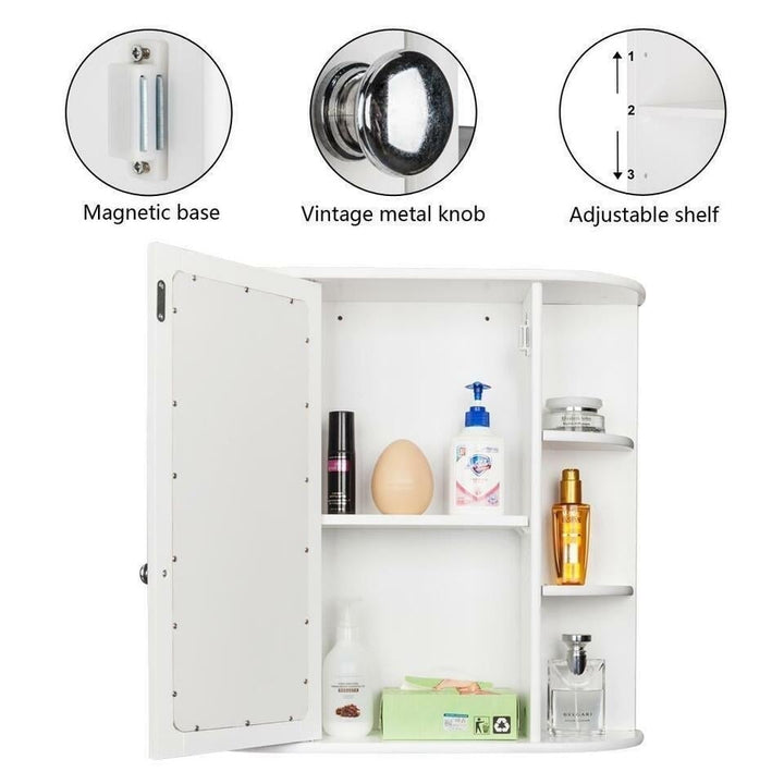 FCH Bathroom Wall Mirror Cabinet Medicine Cabinet Multipurpose Storage Organizer Image 2