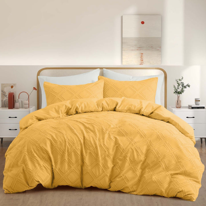 Basic Bedding Sets with All Season Goose Down Feather Comforter, 2 Pack Goose Down Pillows, Duvet Cover Set Image 6