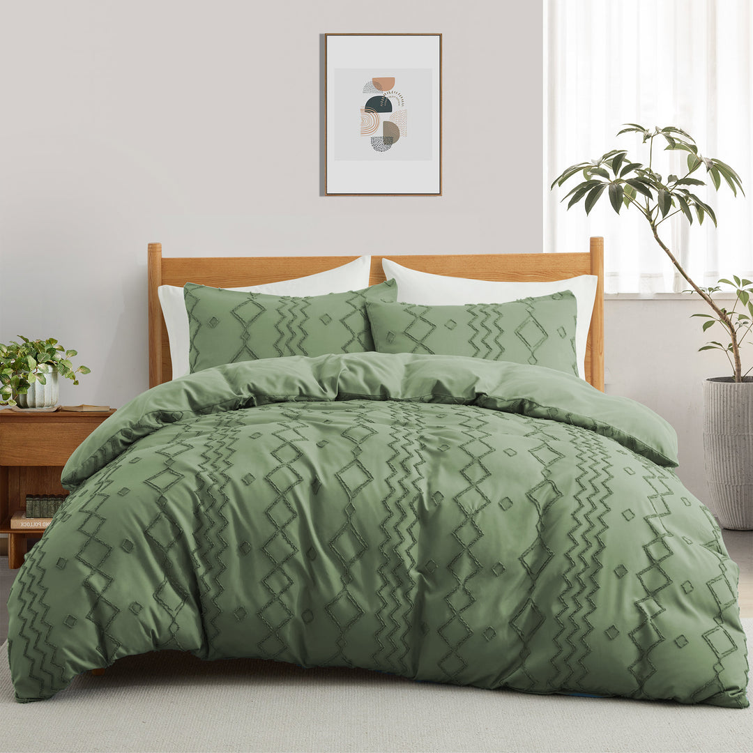 Basic Bedding Sets with All Season Goose Down Feather Comforter, 2 Pack Goose Down Pillows, Duvet Cover Set Image 7