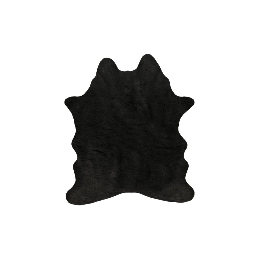 Luxe Faux Hide Rug Black Handmade Brazilian Cowhide 1-Piece Image 1