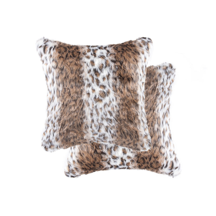 Luxe Faux faux Pillow 2-Piece Georgetown Lynx Natural Sheepskin Image 4