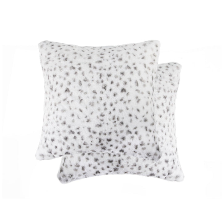 Luxe Faux faux Pillow 2-Piece Snow Leopard Sheepskin Soft Collection Image 6