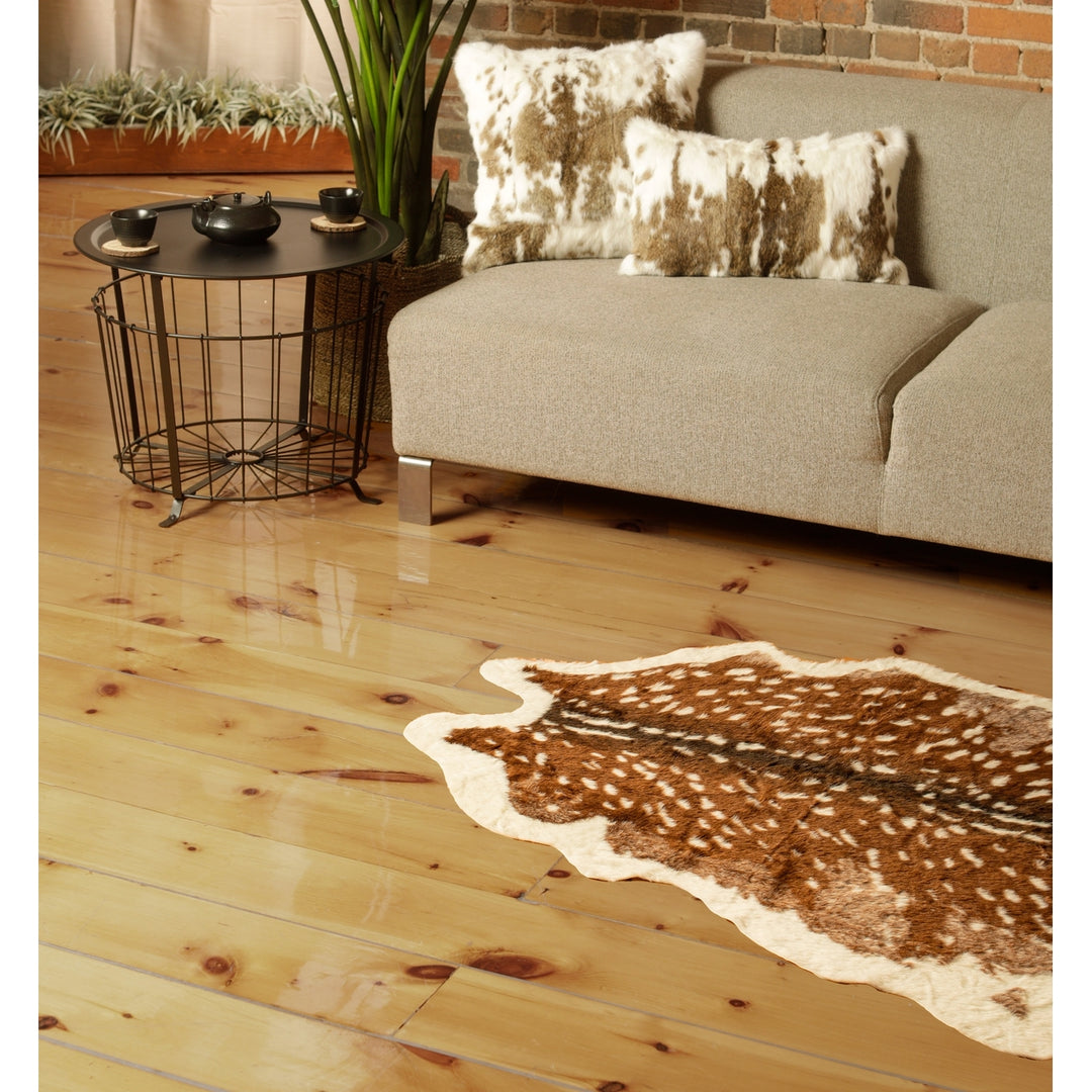 Luxe Faux Hide Rug Sunray 1-Piece Brazilian Cowhide Soft Stain-Resistant Image 4