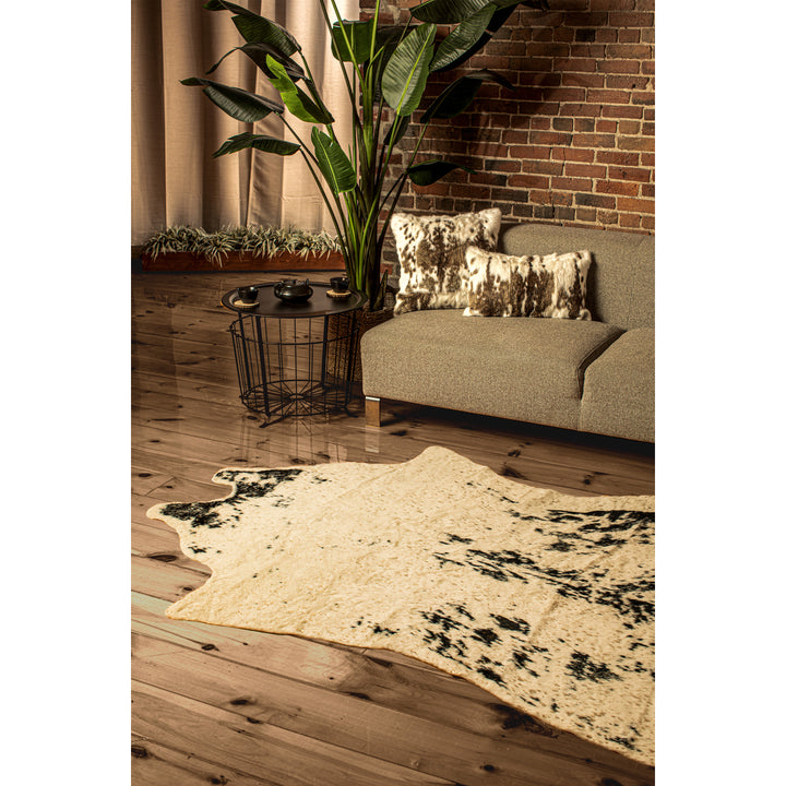 Luxe Faux Hide Rug Salty 1-Piece Cowhide Stain Resistant Handmade Image 7