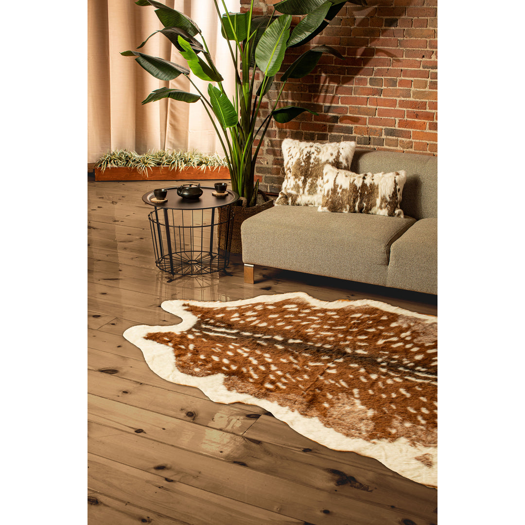 Luxe Faux Hide Rug Sunray 1-Piece Brazilian Cowhide Soft Stain-Resistant Image 8