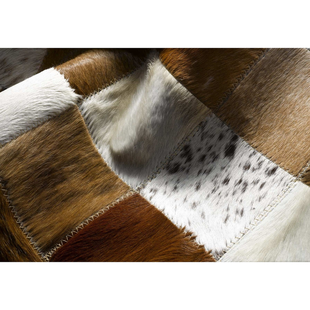 Natural Cowhide Rug Tri-color Stitched 1-Piece Handmade Brazilian Image 2