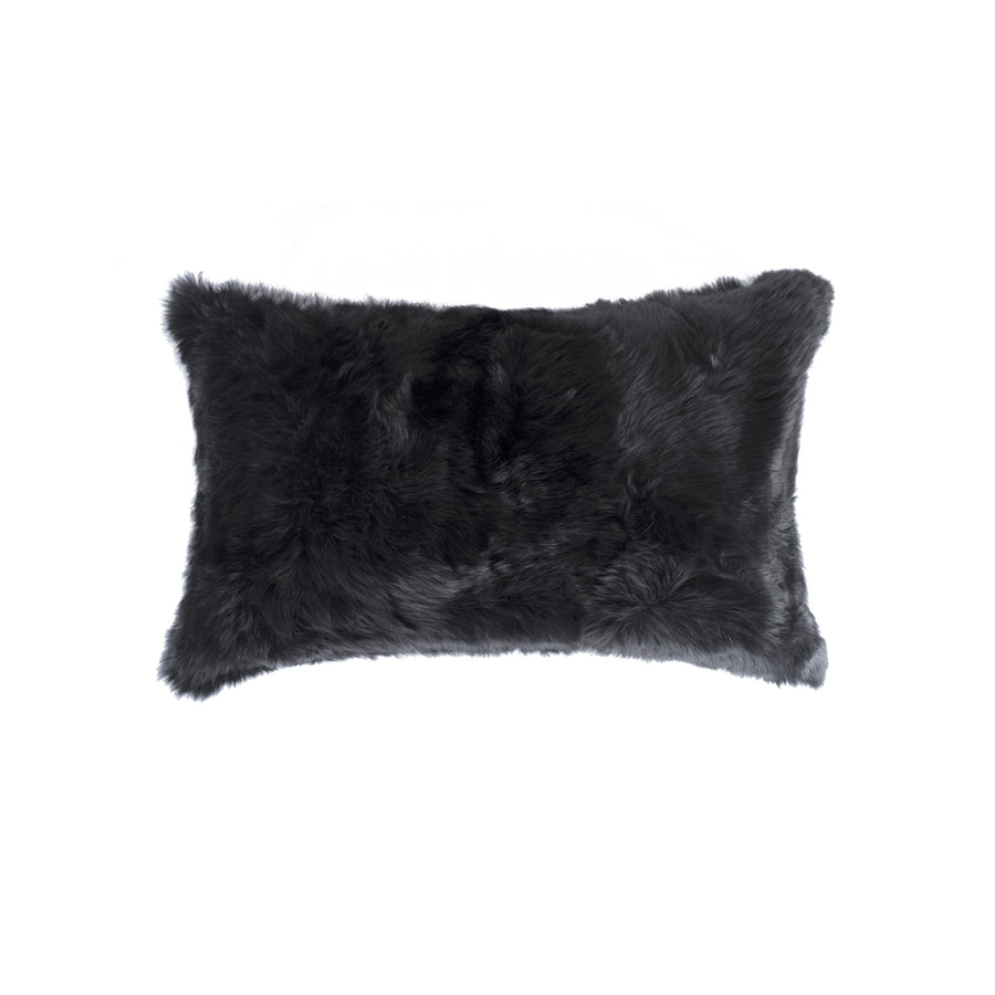 Natural Rabbit Pillow 100% Genuine faux Black 1-Piece Soft Rectangular 14x22 Image 1