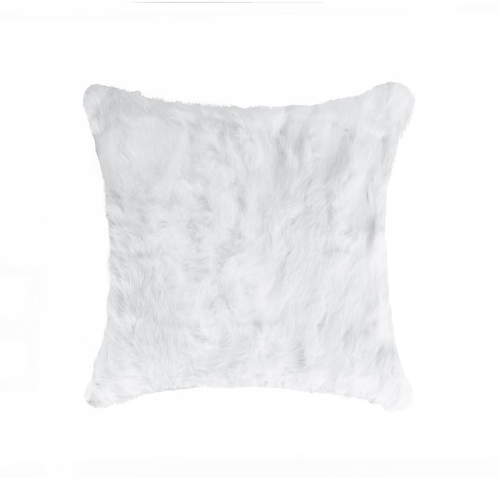 Natural Rabbit faux Pillow 1-Piece White Rectangular Soft Micro Suede Backing Image 4