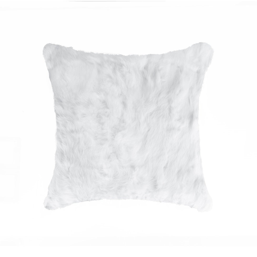 Natural Rabbit faux Pillow 1-Piece White Rectangular Soft Micro Suede Backing Image 1