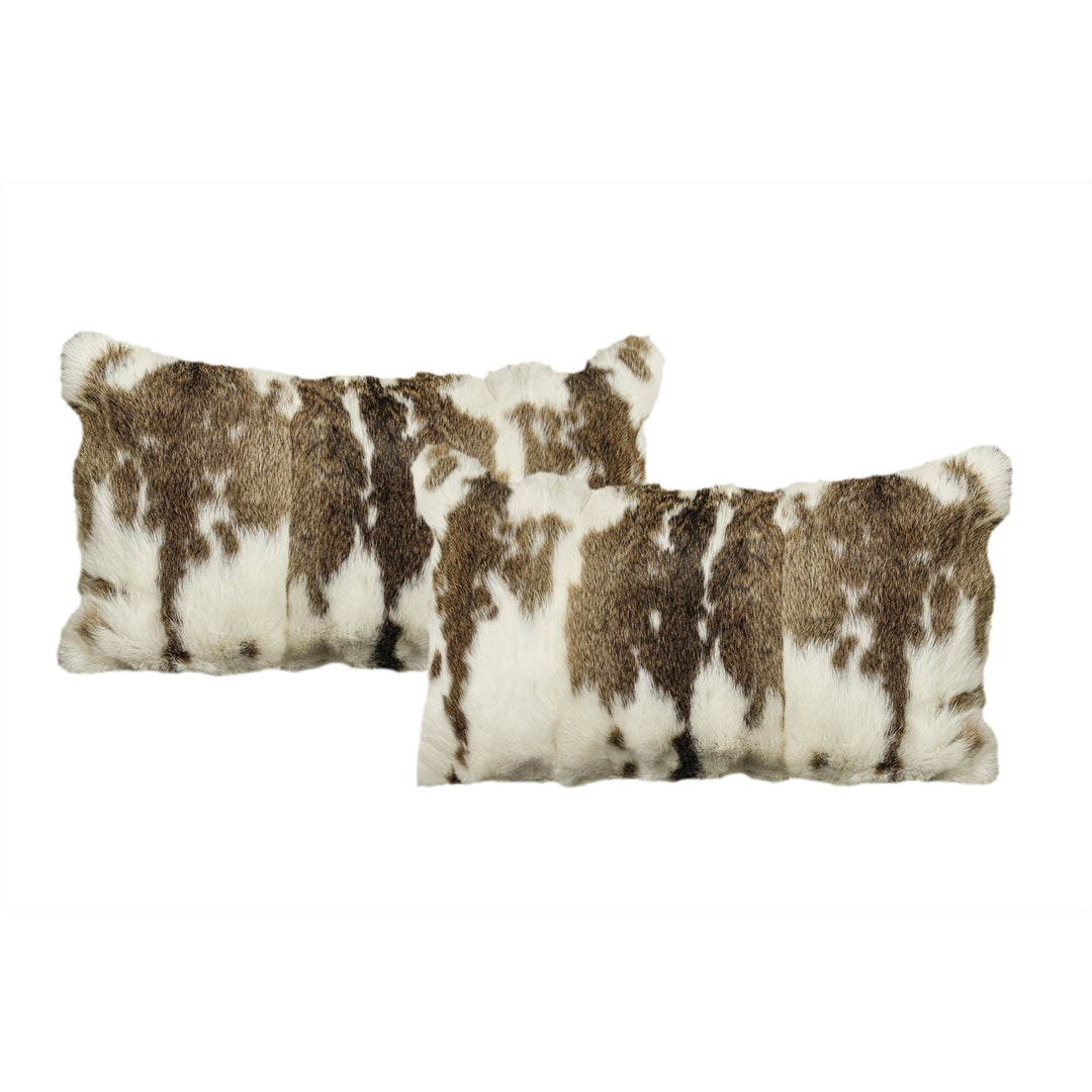 Natural  Classic Rabbit Pillow  2-Piece  Brown/white Image 1