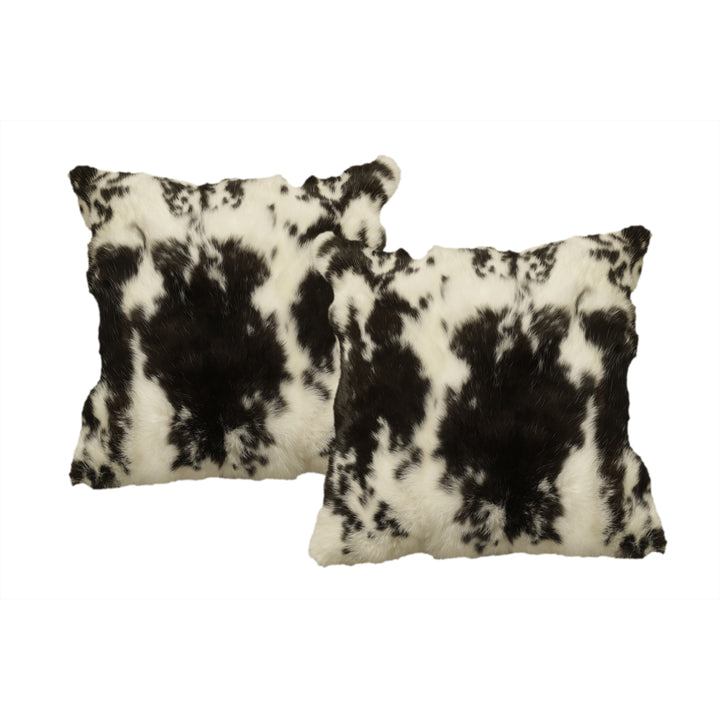 Natural Rabbit Pillow 2-Piece Set Black White 100% faux Soft Micro Suede Image 5