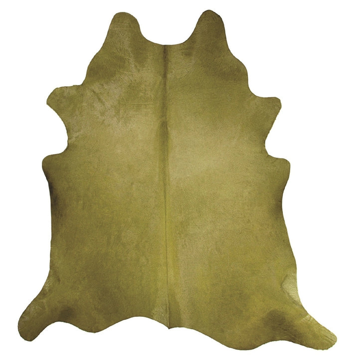 Natural Cowhide Rug Lime Handmade Brazilian 1-Piece Soft Stain-Resistant Image 3