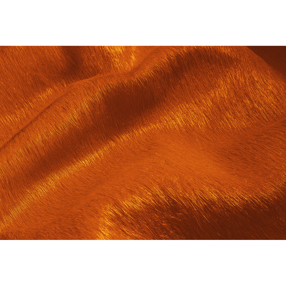 Geneva Cowhide Rug Orange 1-Piece Natural Brazilian Leather Handmade Soft Image 2