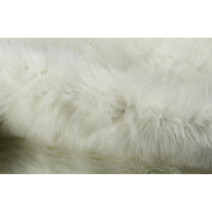 Luxe Faux Hide Rug Off-white 4.25x5 Cowhide Handmade Soft Stain-Resistant Image 2