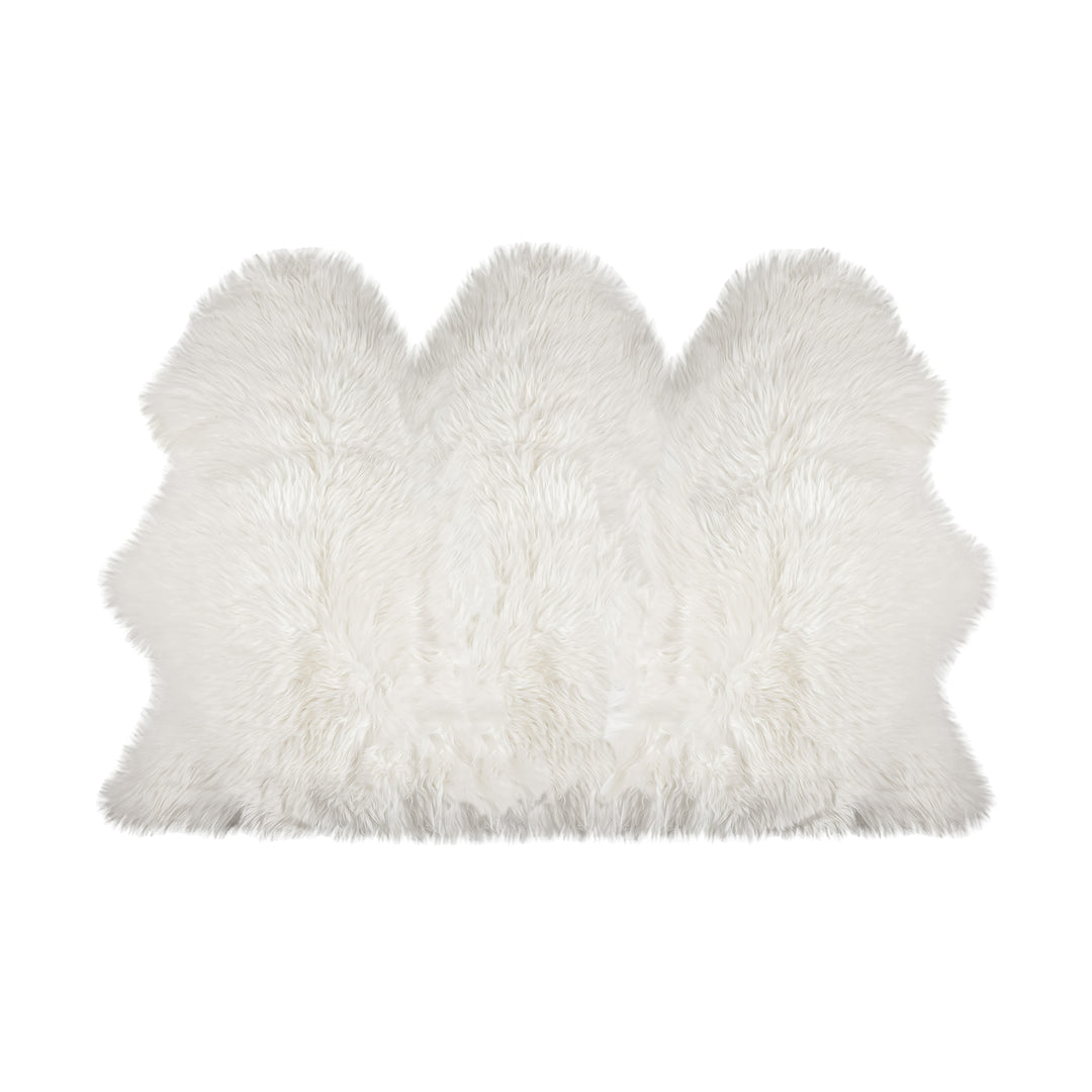 Luxe Gordon Faux Sheepskin Rug Off-White 3x5 Soft Natural Touch 100% faux Image 1