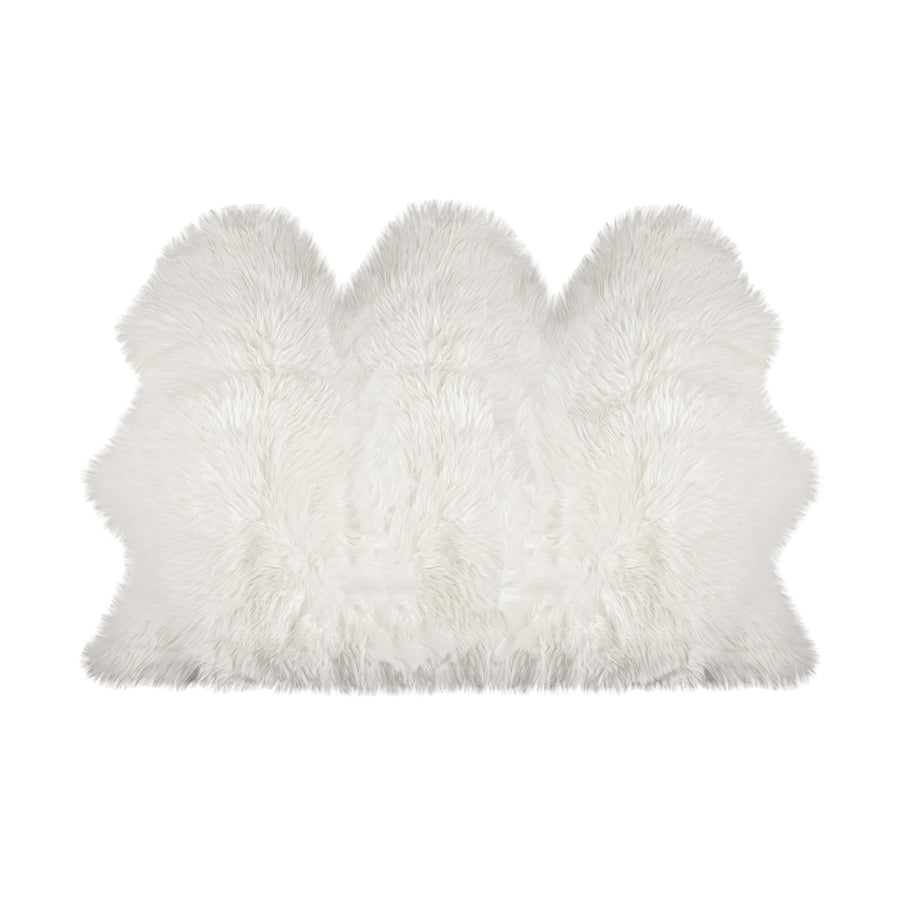 Luxe Gordon Faux Sheepskin Rug Off-White 3x5 Soft Natural Touch 100% faux Image 1