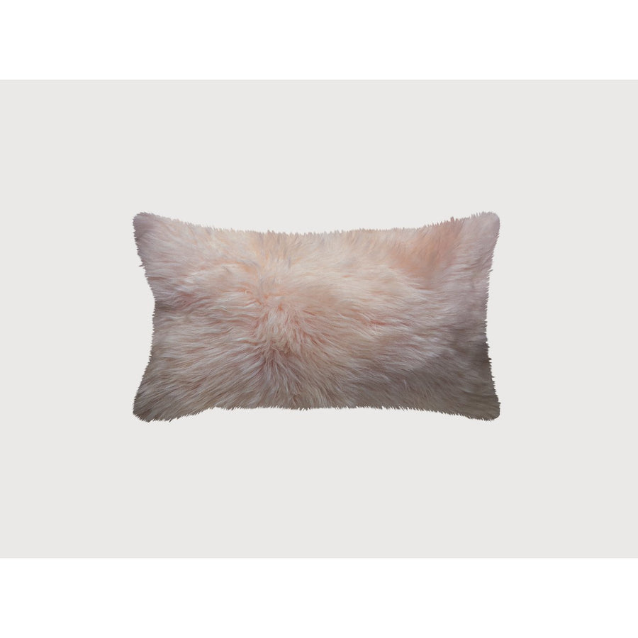 Zealand Sheepskin Pillow Blush Pink 100% Natural faux 1-Piece Image 1