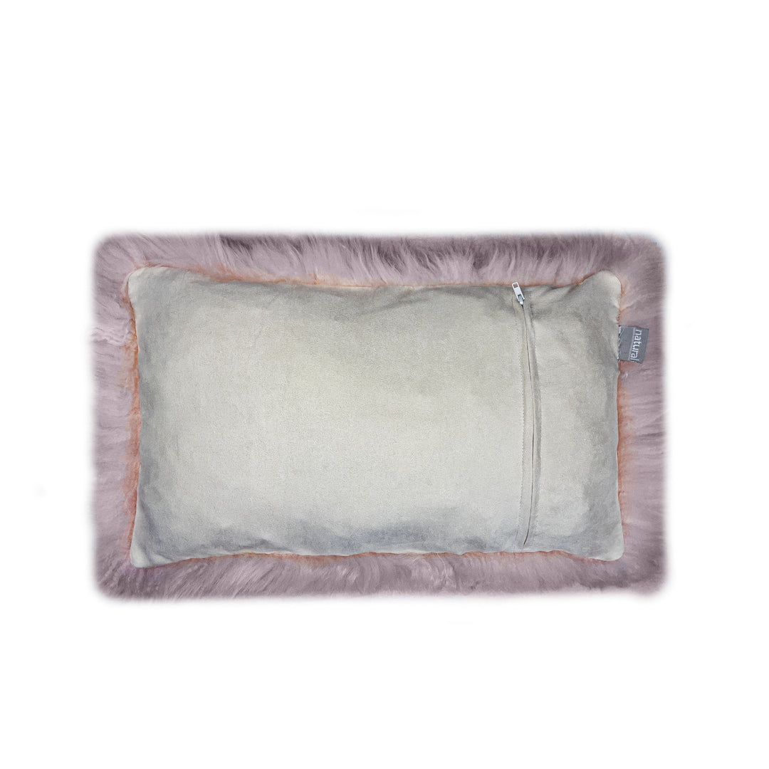 Zealand Sheepskin Pillow Blush Pink 100% Natural faux 1-Piece Image 2