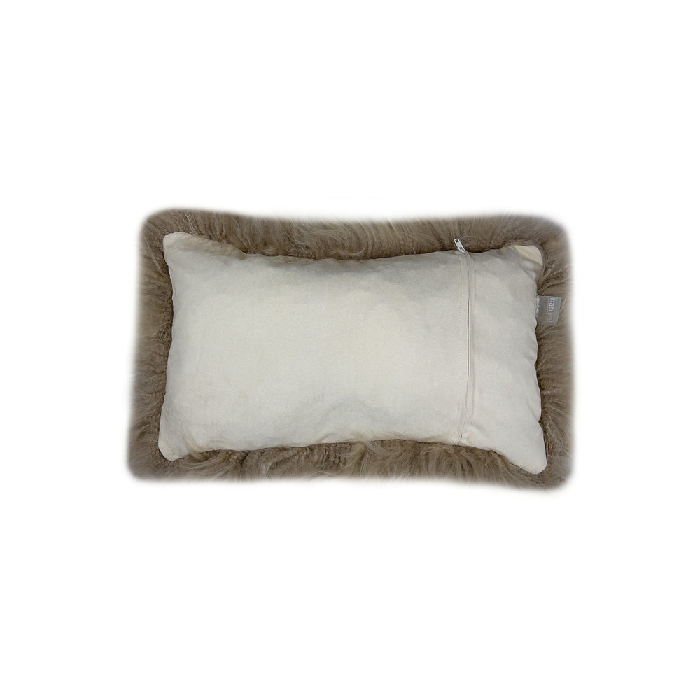 Zealand Sheepskin Pillow Taupe 1-Piece 100% Natural Image 2