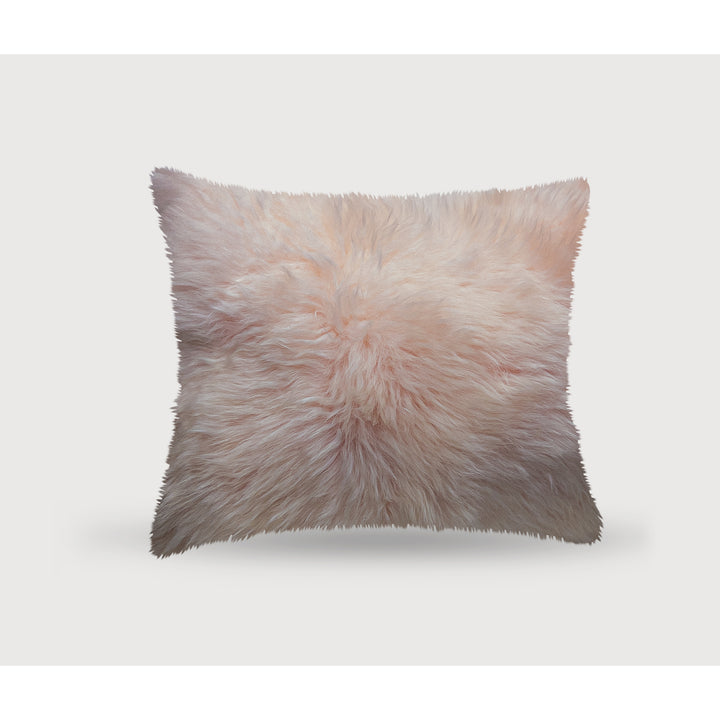 Zealand Sheepskin Pillow Blush Pink 100% Natural faux 1-Piece Image 8