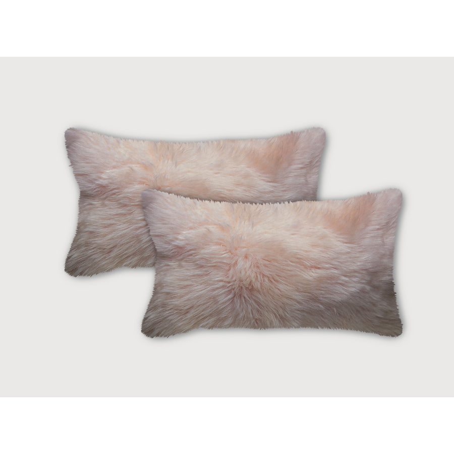 Zealand Sheepskin Pillow 2-Piece Set Blush Pink 100% Natural Image 1