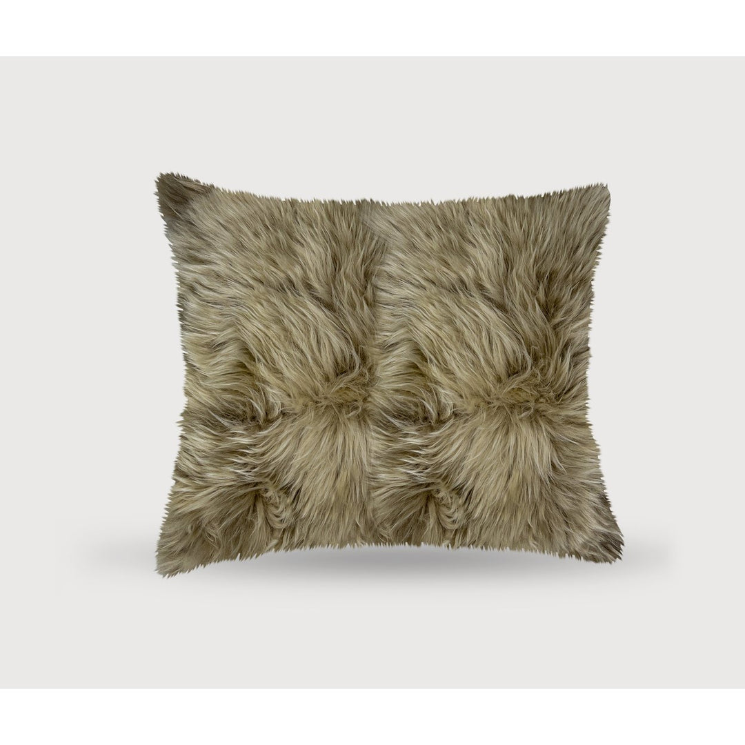 Zealand Sheepskin Pillow Taupe 1-Piece 100% Natural Image 1