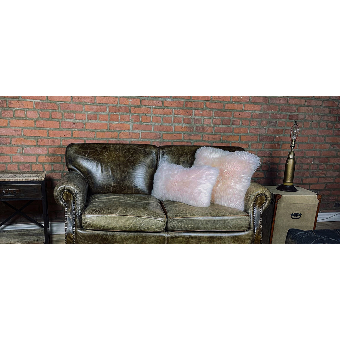 Zealand Sheepskin Pillow 2-Piece Set Blush Pink 100% Natural Image 6