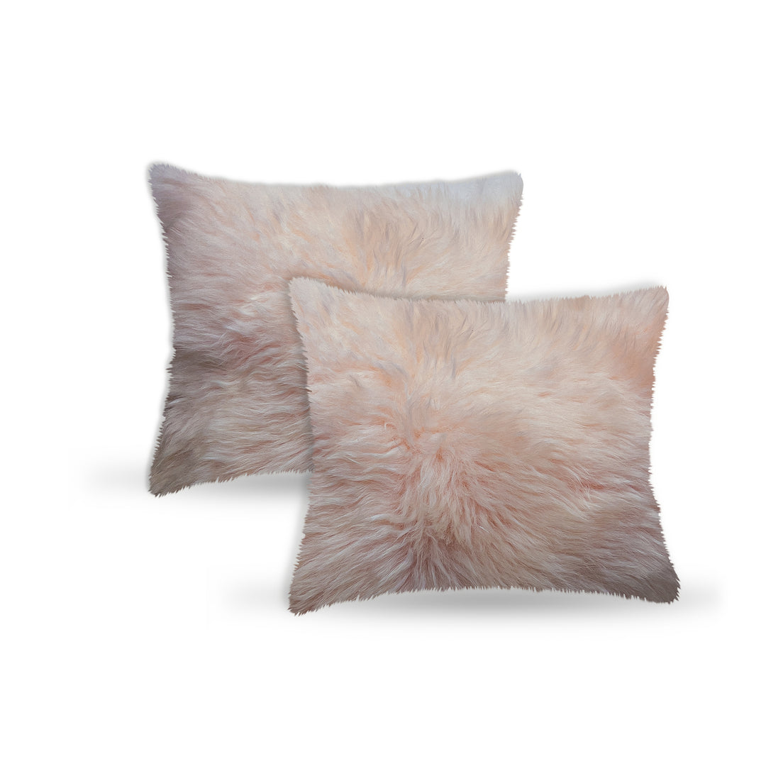 Zealand Sheepskin Pillow 2-Piece Set Blush Pink 100% Natural Image 9