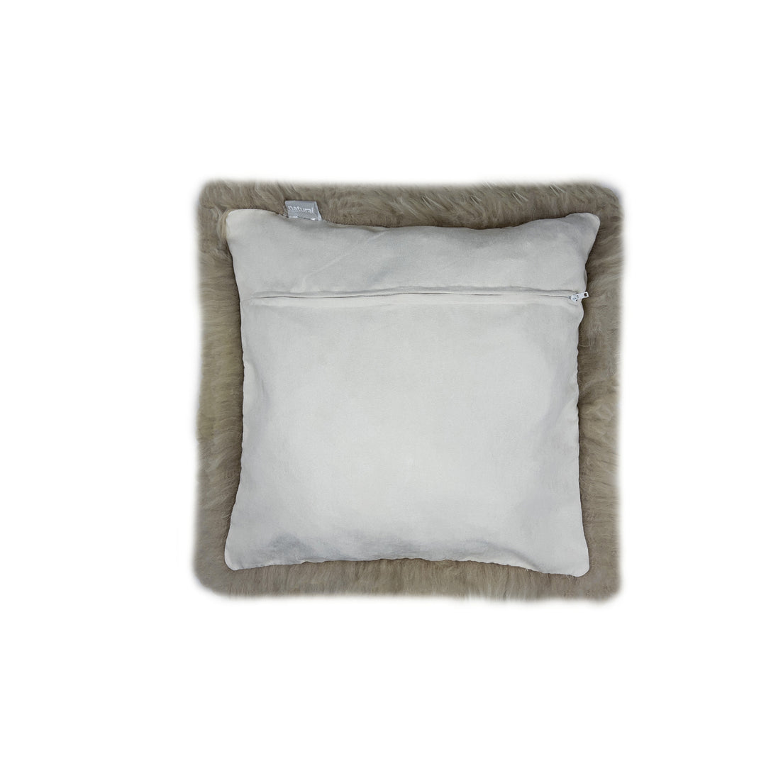 Zealand Sheepskin Pillow Taupe 2-Piece Set 100% Natural Soft Decor Image 10