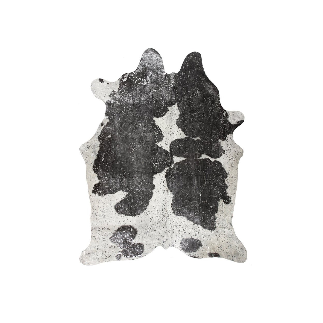 Natural  Scotland Cowhide Rug  1-Piece  Silver/black and white Image 3
