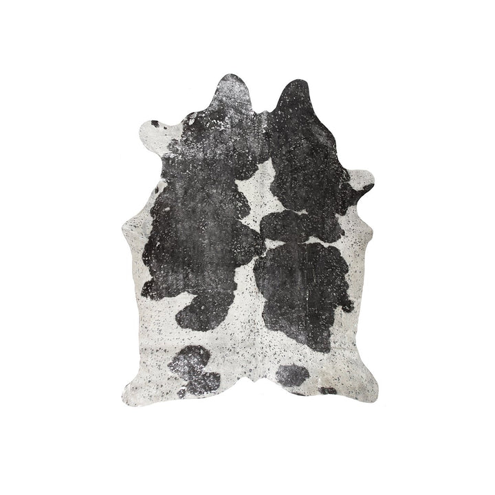 Natural Cowhide Rug Silver Black White 1-Piece Brazilian Leather Image 1